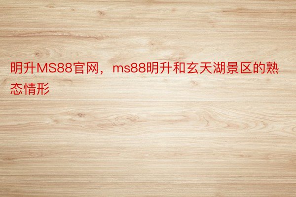 明升MS88官网，ms88明升和玄天湖景区的熟态情形